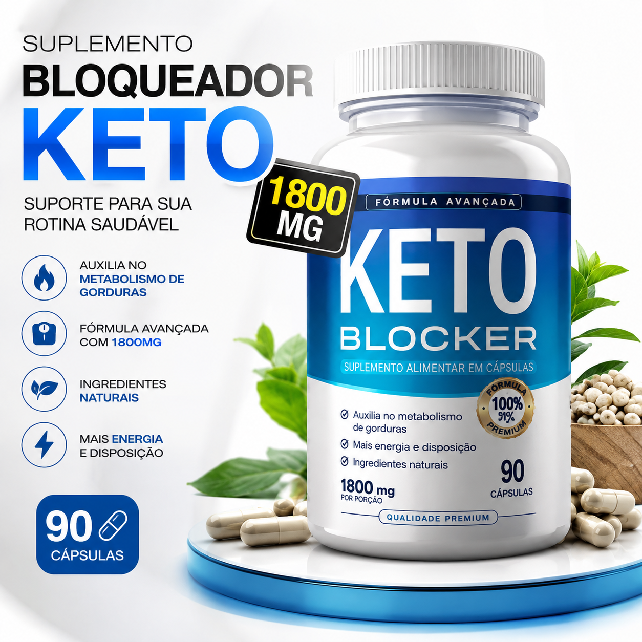 Suplemento Bloqueador Keto 1800 mg